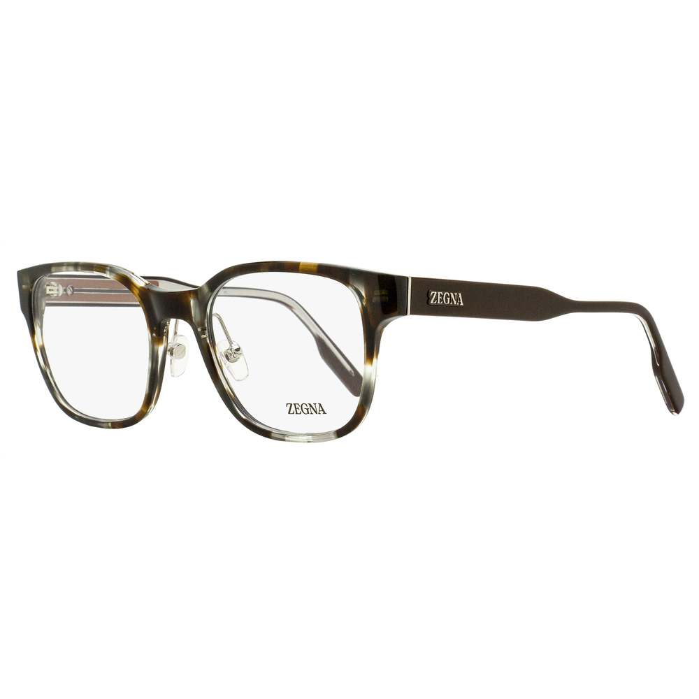 Zegna Square Acetate Eyeglasses EZ5253 020 Gray Havana 53mm